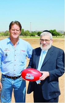 Mr Joseph Gutnick, President & CEO, Legend with Mount Isa AFL President Maddo Fidler